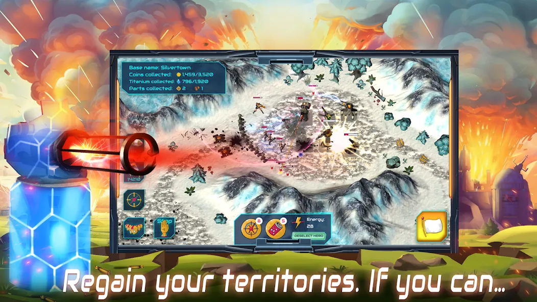 Boulder Base: Defense Strategy — Взломанная версия (Много денег и кристаллов) — скриншот 5