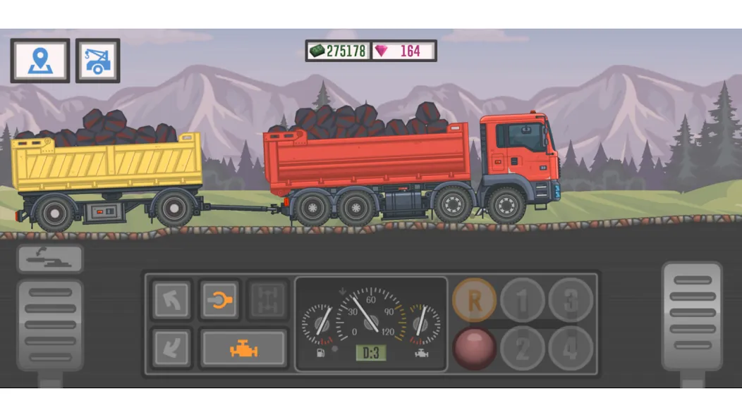 Скачать взломанную Trucker and Trucks — Много денег — скриншот 1