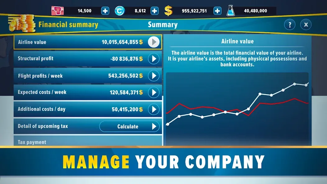 Взломанная Airlines Manager: Plane Tycoon на Андроид — Много денег и бесконечное топливо — скриншот 5