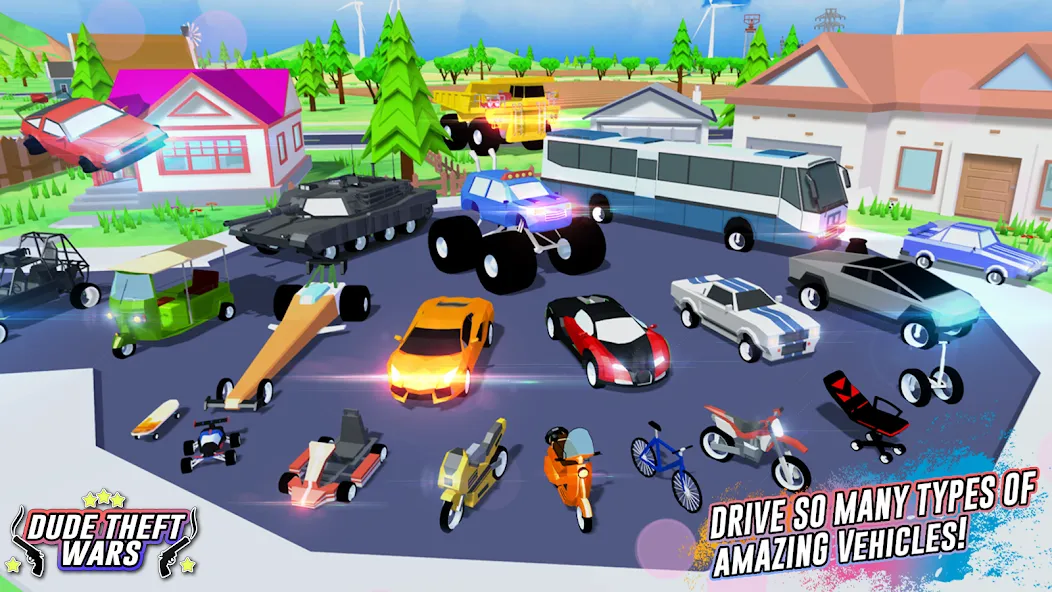 Взломанная Dude Theft Wars Shooting Games на Андроид — Много денег — скриншот 3