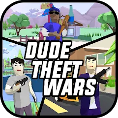 Взломанная Dude Theft Wars Shooting Games на Андроид — Много денег