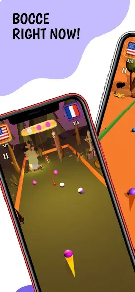 Bocce Ball 3D: Nations League на Андроид — Много денег — скриншот 1