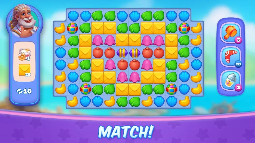 Скачать Tropicmania: Match-3 adventure MOD APK — Много жизней и ходов — скриншот 3 Скачать Tropicmania: Match-3 adventure MOD APK — Много жизней и ходов — скриншот 3