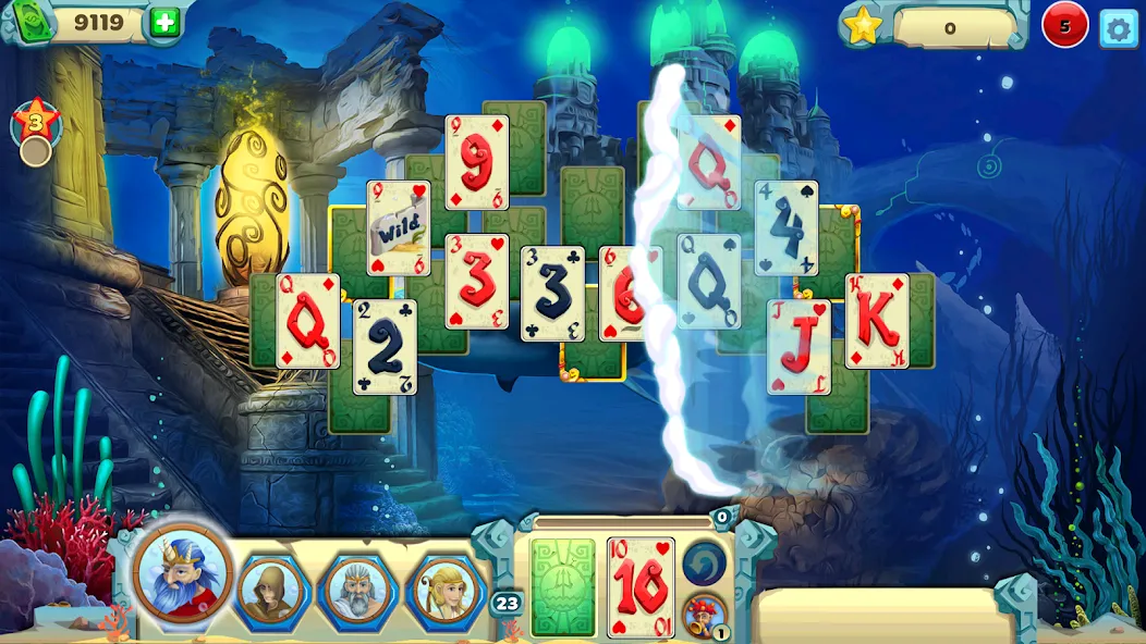 Скачать Solitaire Atlantis — Модификация Много денег — скриншот 2