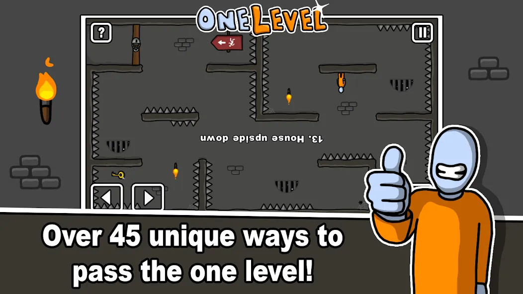 One Level: Stickman Jailbreak (Мод Много денег) — скриншот 2