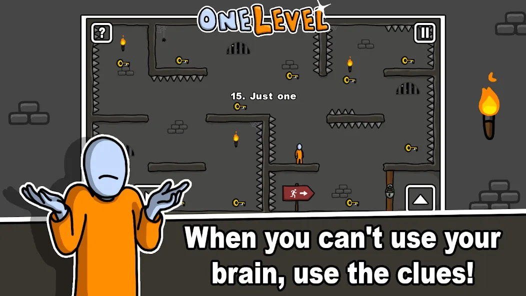 One Level: Stickman Jailbreak (Мод Много денег) — скриншот 5
