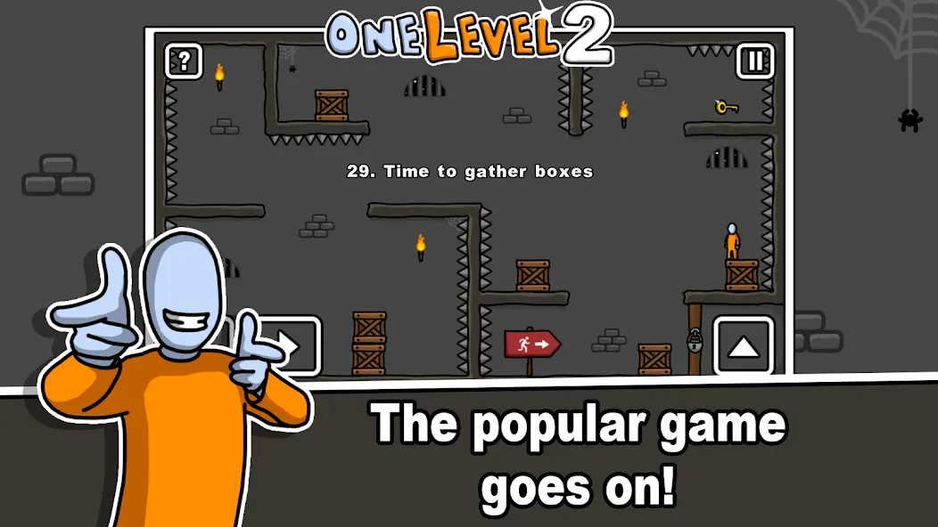 One Level 2 Stickman Jailbreak на Андроид — Много денег — скриншот 1
