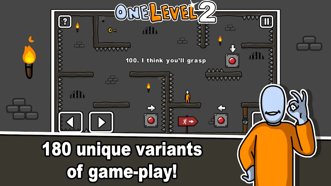 One Level 2 Stickman Jailbreak на Андроид — Много денег — скриншот 2
