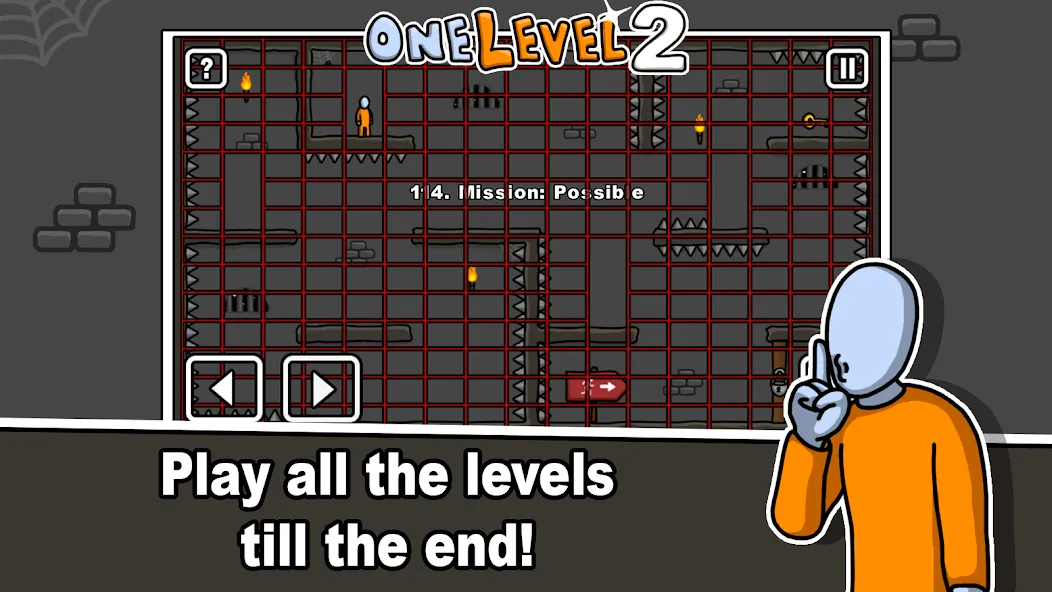 One Level 2 Stickman Jailbreak на Андроид — Много денег — скриншот 4