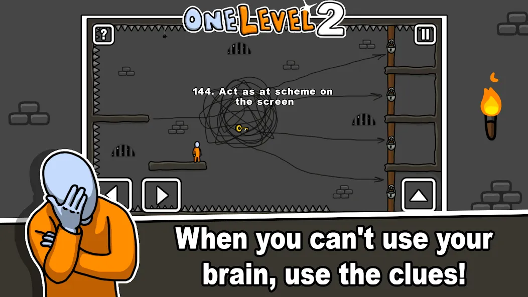 One Level 2 Stickman Jailbreak на Андроид — Много денег — скриншот 5