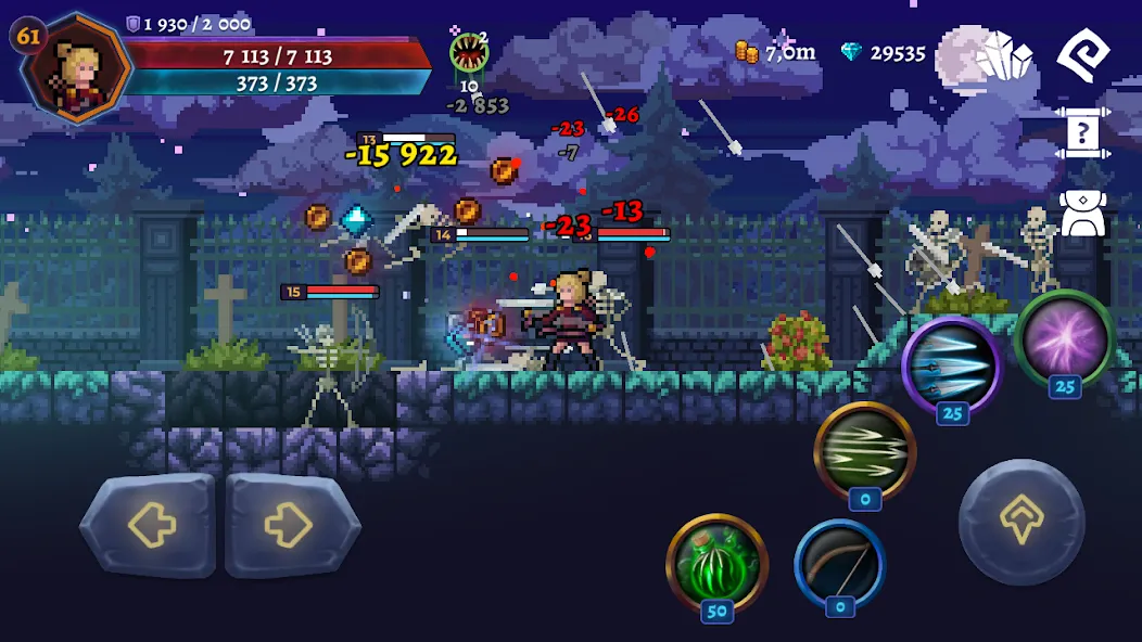 Скачать Darkrise - Pixel Action RPG на Андроид — Много денег — скриншот 3