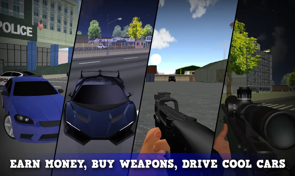Скачать взлом Justice Rivals 3 Cops&Robbers на Андроид — Много денег — скриншот 3