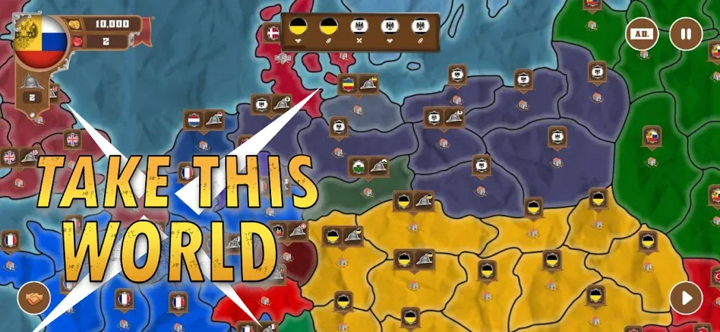 World conquest: Europe 1812 MOD — Много денег и бесконечные ресурсы на Андроид — скриншот 1 World conquest: Europe 1812 MOD — Много денег и бесконечные ресурсы на Андроид — скриншот 1