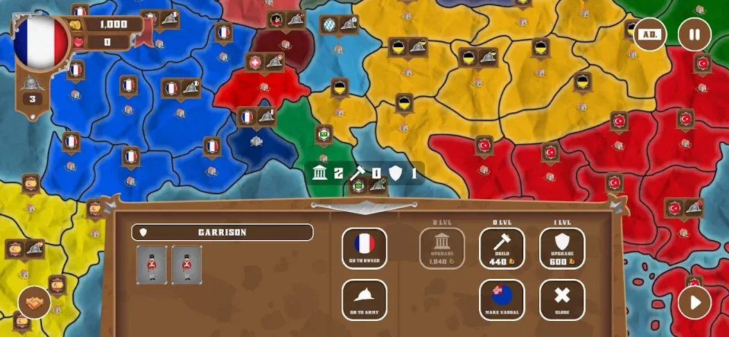 World conquest: Europe 1812 MOD — Много денег и бесконечные ресурсы на Андроид — скриншот 4 World conquest: Europe 1812 MOD — Много денег и бесконечные ресурсы на Андроид — скриншот 4