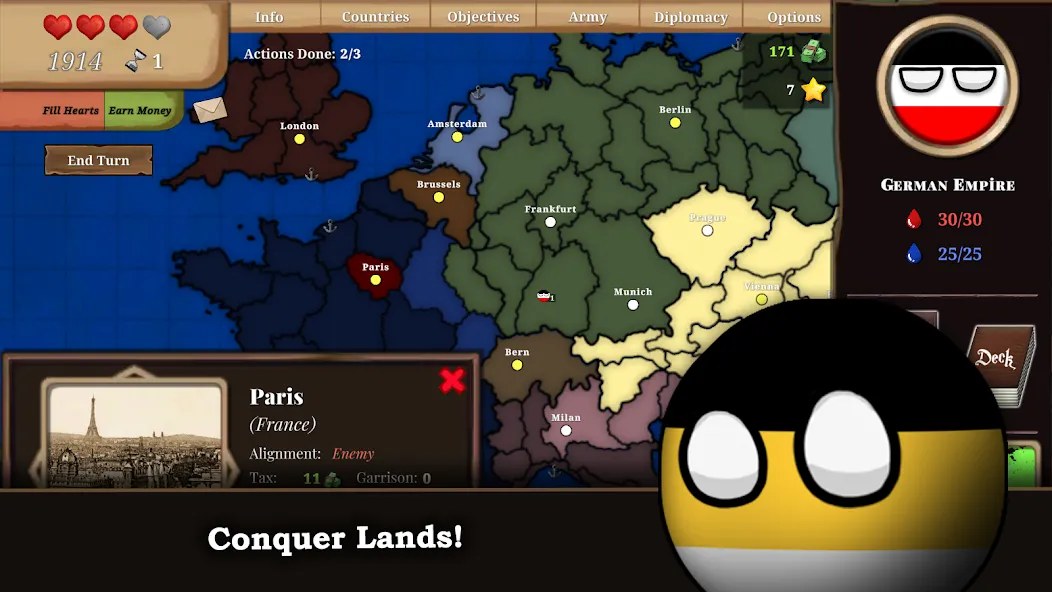 Countryball: Europe 1890 MOD — Много денег на Андроид — скриншот 2