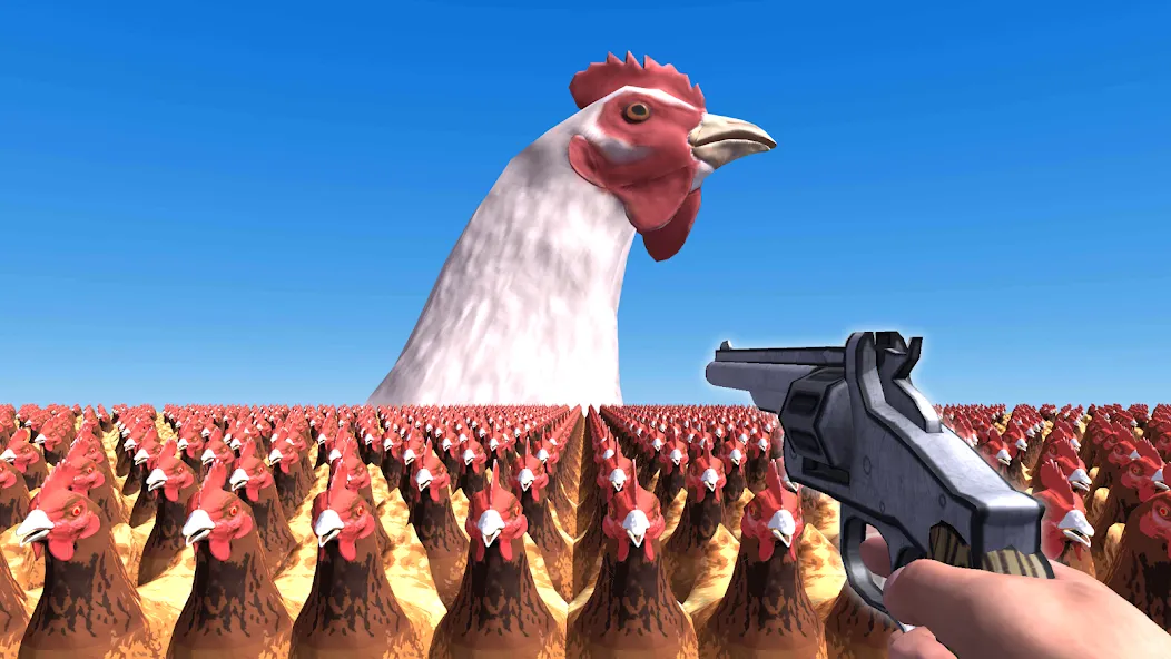 Скачать Cluck Shot: Chicken War FPS — Модификация Много денег — скриншот 1