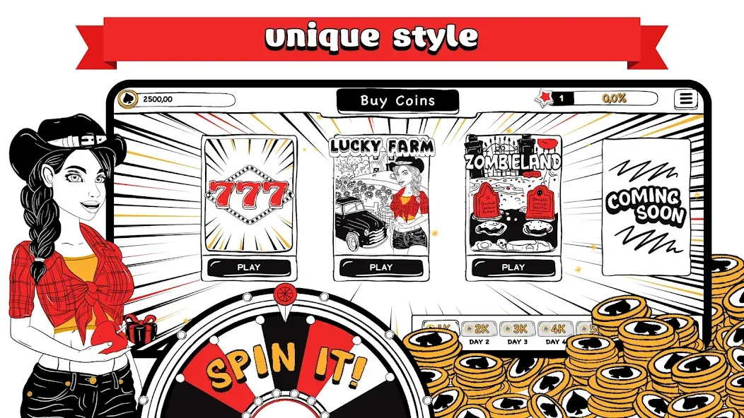 B&W Casino MOD APK на Android — Много денег — скриншот 1