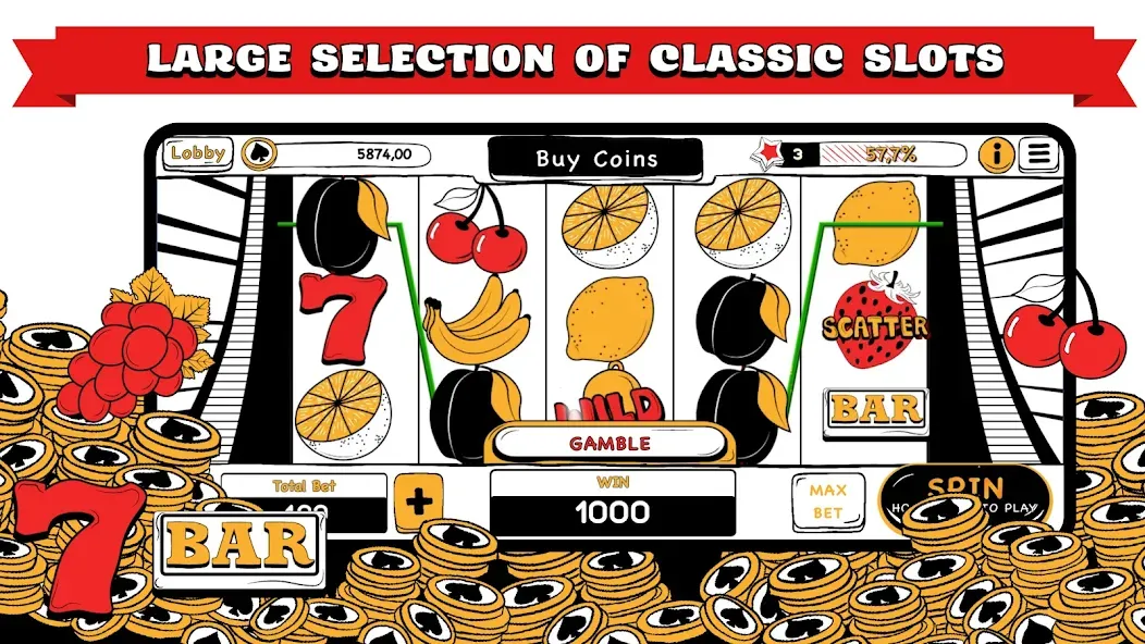 B&W Casino MOD APK на Android — Много денег — скриншот 2