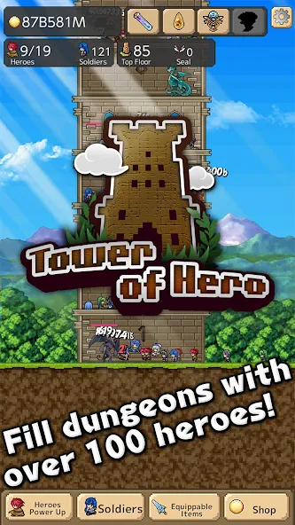 Скачать Tower of Hero (Мод: Много денег) на Андроид — скриншот 4
