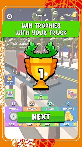 Скачать Idle Truck Racing : Cybertruck на телефон — Много денег — скриншот 4