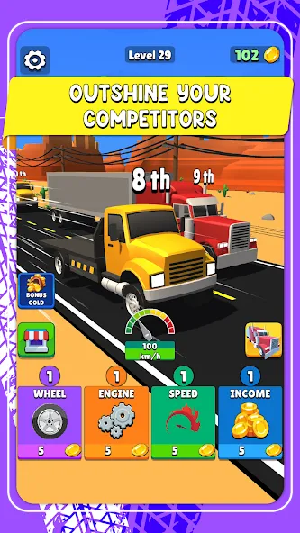 Скачать Idle Truck Racing : Cybertruck на телефон — Много денег — скриншот 5