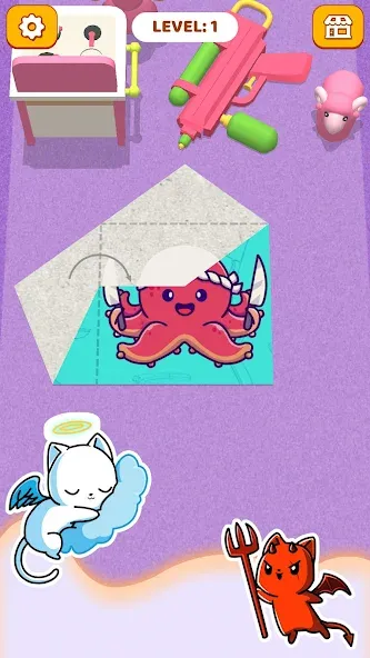 Paper Fold: Paper Puzzle 3D Mod APK Все разблокировано — Скачать на Андроид — скриншот 2