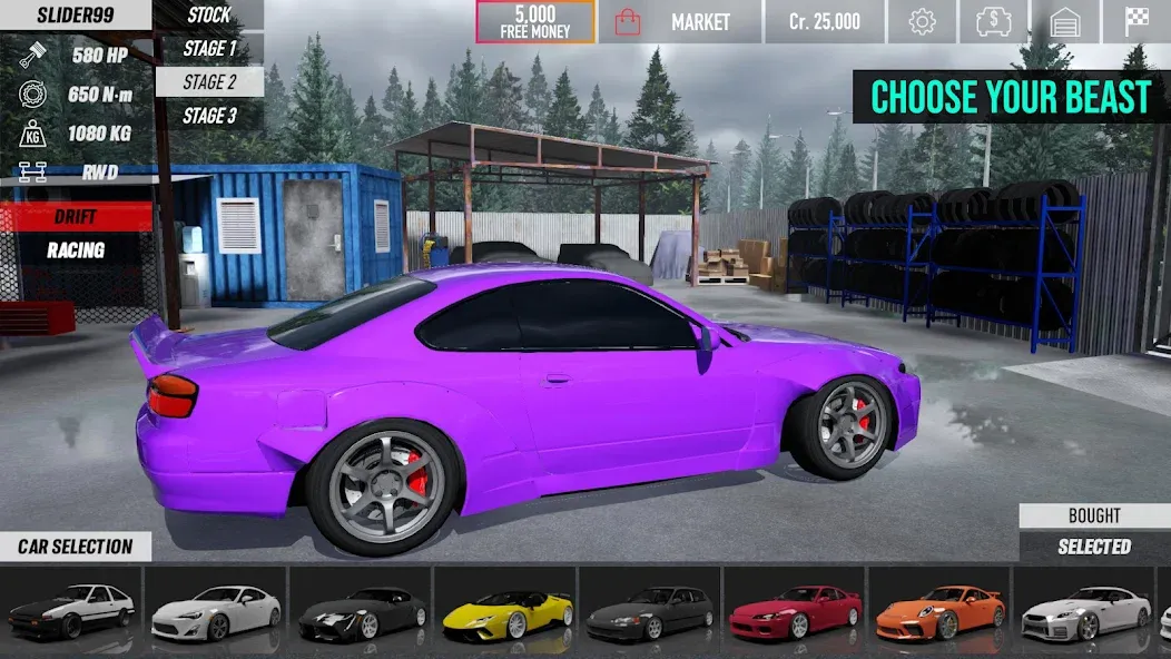The Touge MOD — Много денег на Андроид — скриншот 1