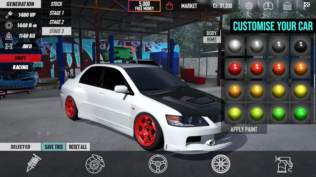 The Touge MOD — Много денег на Андроид — скриншот 4