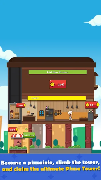 Скачать Pizza Tower: Idle Tycoon на Android — Много денег — скриншот 5