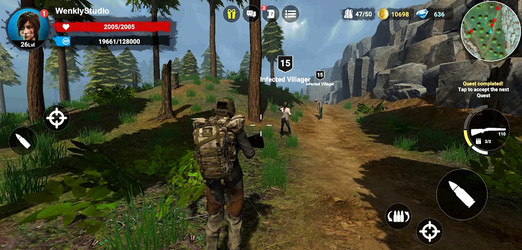 Horror Forest 3 open-world RPG MOD — Много денег и патронов на Андроид — скриншот 1