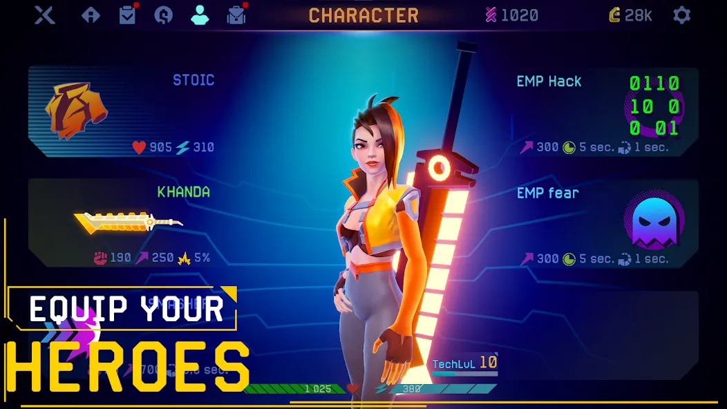 Rush Angel - Cyberpunk RPG Mod APK Много денег и бессмертие — Скачать на Андроид — скриншот 2 Rush Angel - Cyberpunk RPG Mod APK Много денег и бессмертие — Скачать на Андроид — скриншот 2