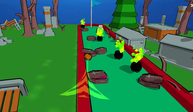 Скачать MiniGolf Madness: Halloween на Android — Много денег и без рекламы — скриншот 1