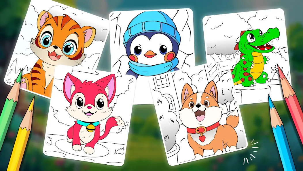 Animal coloring pages — Мод: Все цвета разблокированы — скриншот 2
