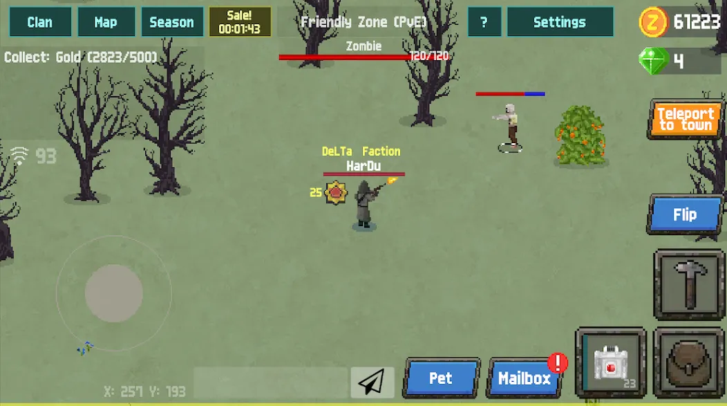Скачать Zombix Online — Модификация Много денег и бессмертие — скриншот 3