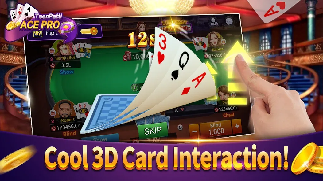 Взломанная Teenpatti Ace Pro -poker,rummy на Андроид — Множество денег — скриншот 2