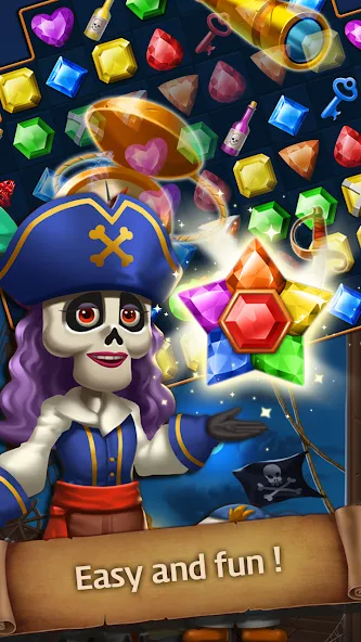 Взломанная Jewels Ghost Ship: jewel games на Андроид — Много денег и ходов — скриншот 3