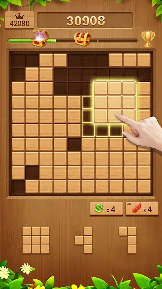 Скачать Wood Block Puzzle Addictive — Модификация Все уровни разблокированы — скриншот 2