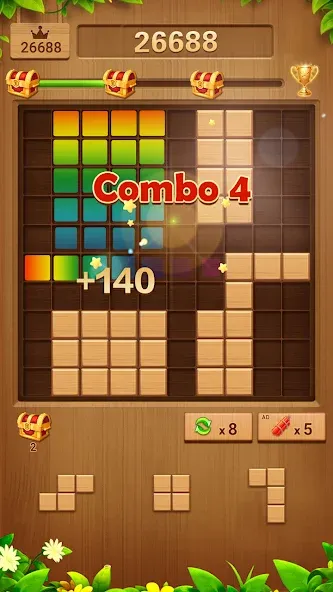 Скачать Wood Block Puzzle Addictive — Модификация Все уровни разблокированы — скриншот 3