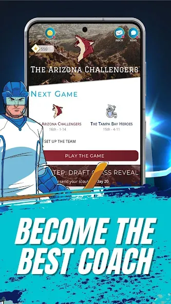 Astonishing Hockey Manager на Андроид — Мод Много денег и бесконечная энергия — скриншот 1 Astonishing Hockey Manager на Андроид — Мод Много денег и бесконечная энергия — скриншот 1