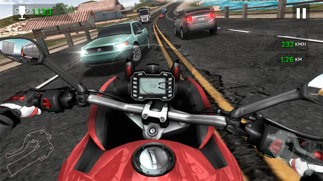 Взлом Moto Rider In Traffic — Много денег и без рекламы — скриншот 5