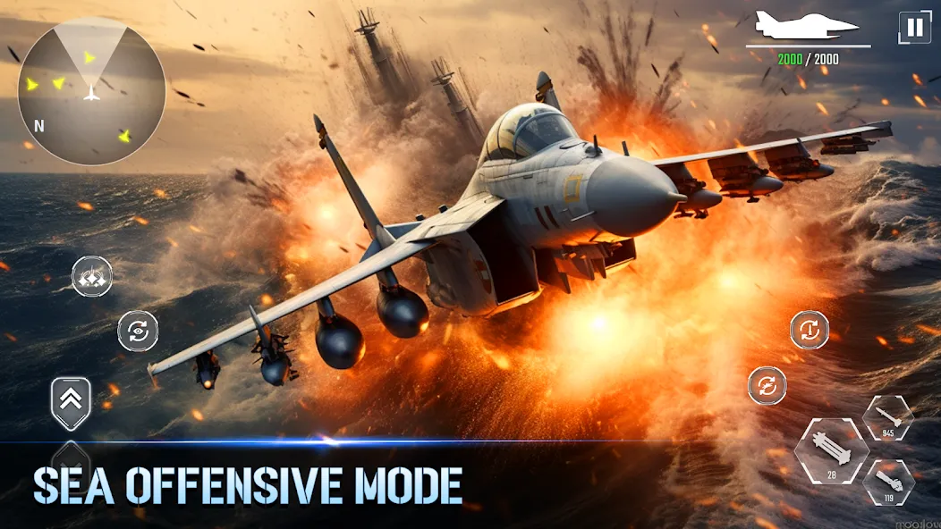 Aircraft Strike: Jet Fighter — Взломанная версия (Много денег и все самолеты открыты) — скриншот 2 Aircraft Strike: Jet Fighter — Взломанная версия (Много денег и все самолеты открыты) — скриншот 2