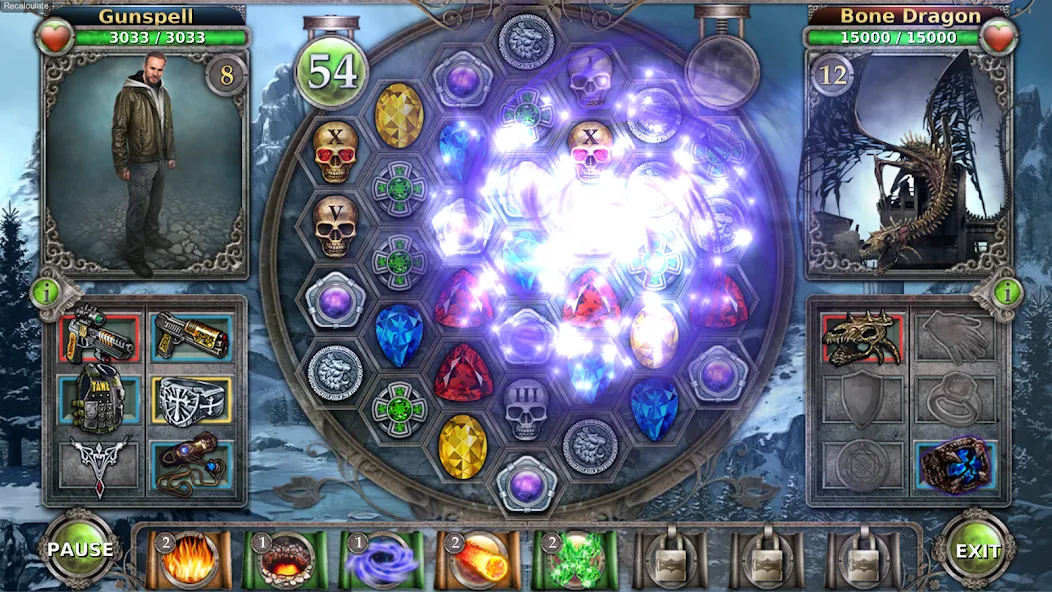 Gunspell - Match 3 Puzzle RPG на Андроид — Мод Много денег — скриншот 3