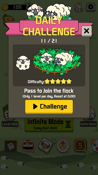 Sheep N Sheep: Daily Challenge на Андроид — Мод Много денег — скриншот 2