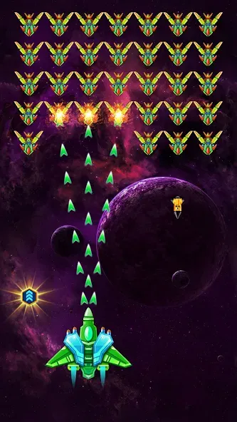 Скачать Galaxy Attack: Shooting Game — Модификация Много денег и кристаллов — скриншот 1