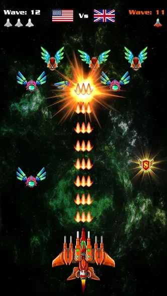 Скачать Galaxy Attack: Shooting Game — Модификация Много денег и кристаллов — скриншот 2
