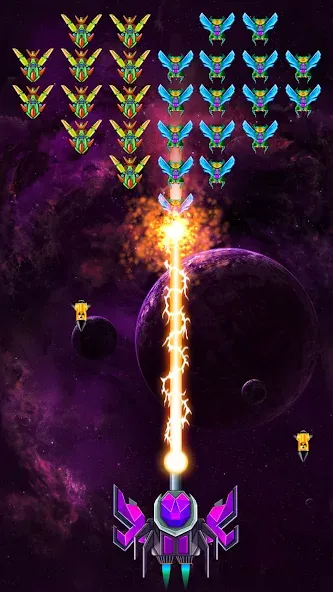 Скачать Galaxy Attack: Shooting Game — Модификация Много денег и кристаллов — скриншот 3