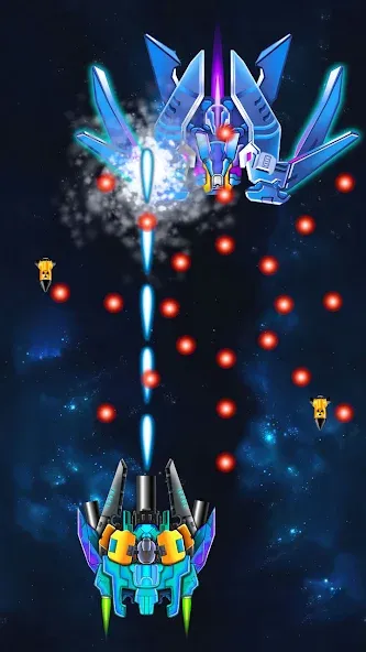 Скачать Galaxy Attack: Shooting Game — Модификация Много денег и кристаллов — скриншот 5