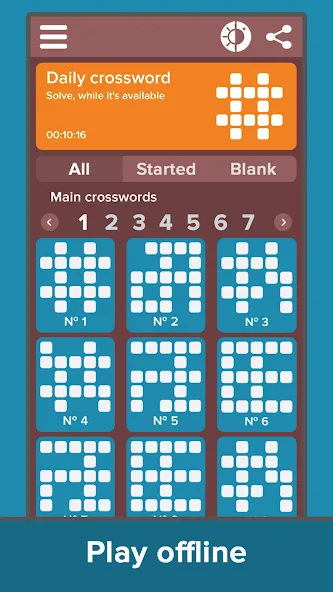 Crossword: Grand collection MOD APK — Все уровни открыты и без рекламы — скриншот 3