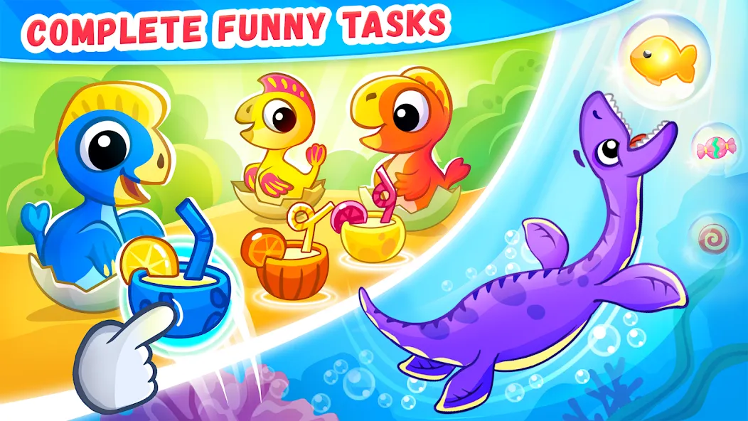 Взлом Dinosaur games for kids age 2 — Все уровни разблокированы — скриншот 3