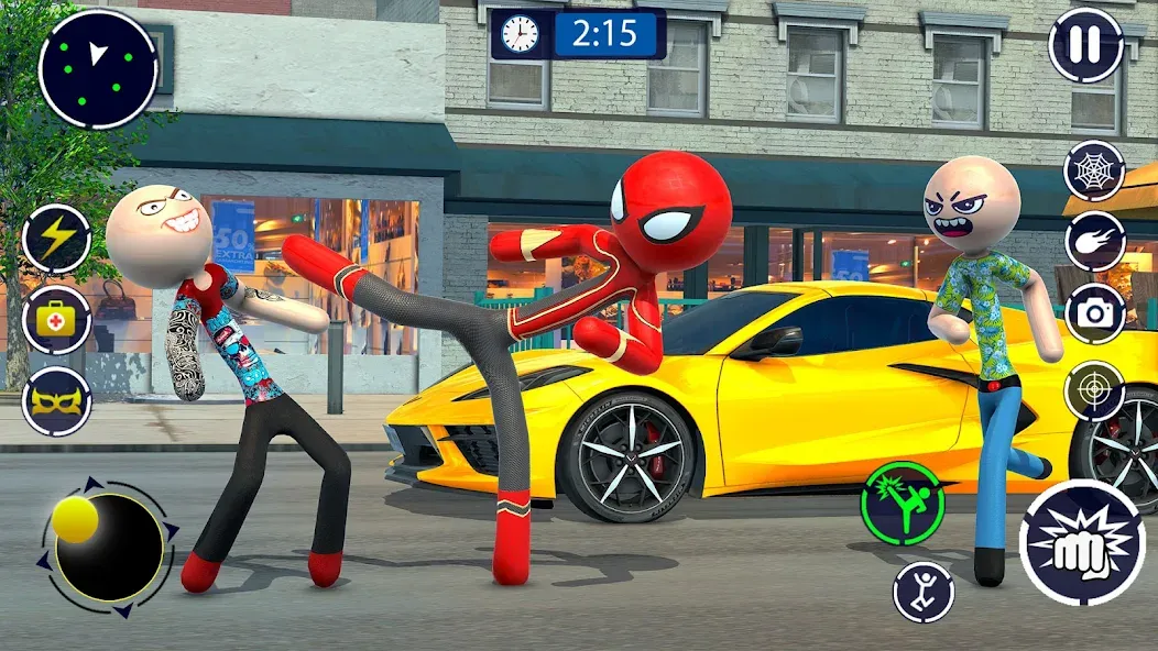 Скачать Spider Stickman Rope Hero Game — Модификация Много денег и без рекламы — скриншот 3 Скачать Spider Stickman Rope Hero Game — Модификация Много денег и без рекламы — скриншот 3